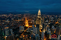 Kuala Lumpur at dawn taken with Nikon D90, Tokina 11-16mm f/2.8 and HDR 9 exposures